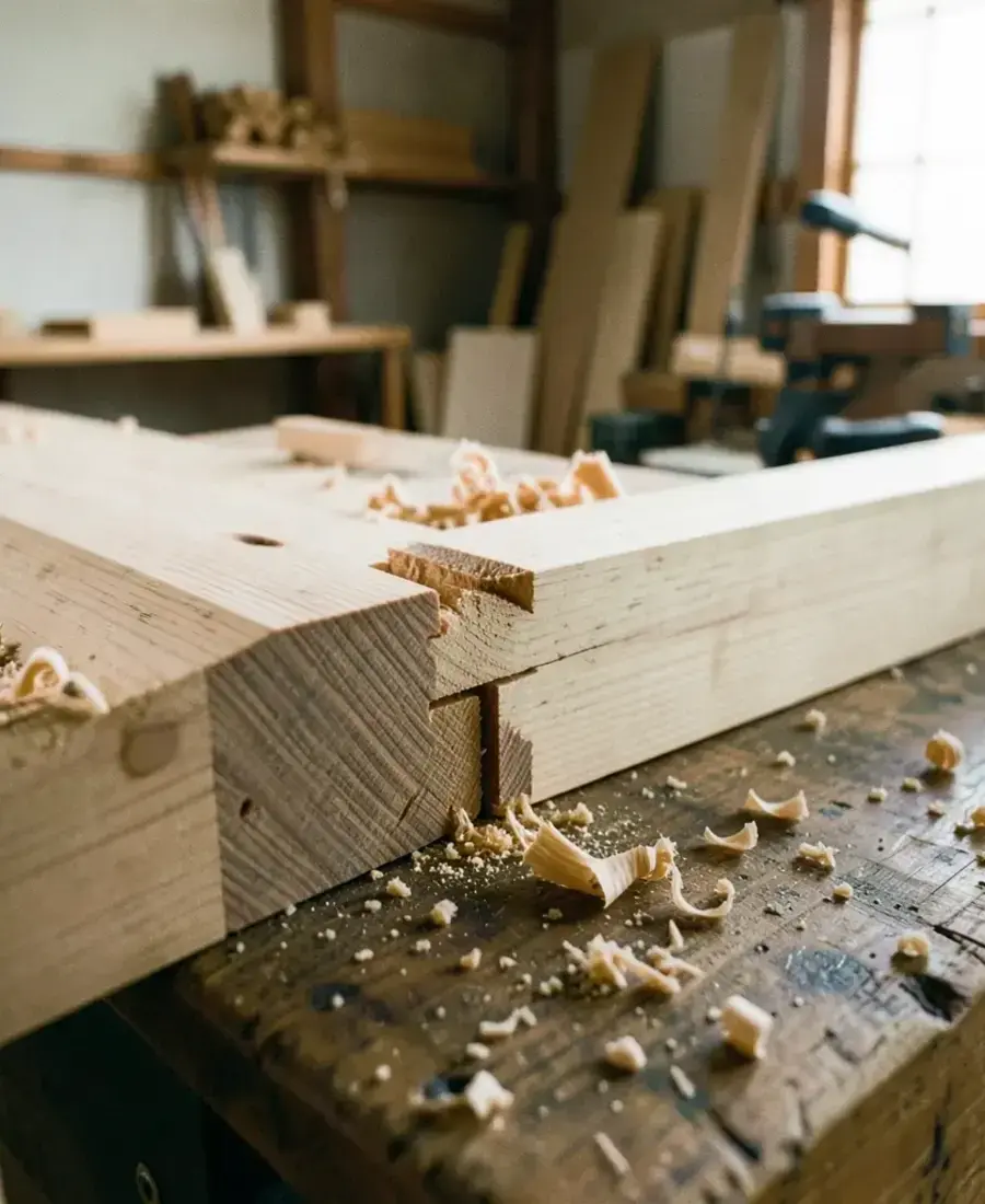 ほぞ接合作業
